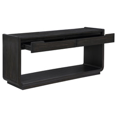 Leandro Burnished Black 2-drawer Entryway Sofa Console Table - Ornate Home