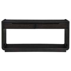 Leandro Burnished Black 2-drawer Entryway Sofa Console Table - Ornate Home
