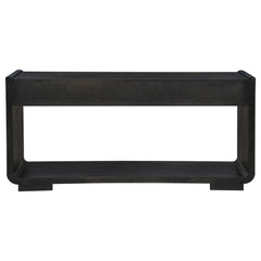 Leandro Burnished Black 2-drawer Entryway Sofa Console Table - Ornate Home