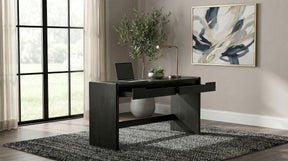 Leandro Burnished Black 2-drawer Home Office Writing Desk - Ornate Home
