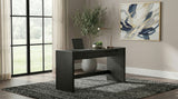 Leandro Burnished Black 2-drawer Home Office Writing Desk - Ornate Home