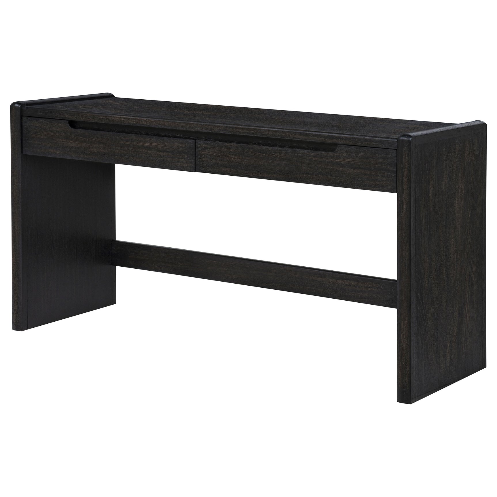 Leandro Burnished Black 2-drawer Home Office Writing Desk - Ornate Home
