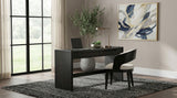 Leandro Burnished Black 2-drawer Home Office Writing Desk - Ornate Home
