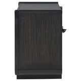 Leandro Burnished Black 2-drawer LED Nightstand with USB - Ornate Home