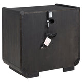 Leandro Burnished Black 2-drawer LED Nightstand with USB - Ornate Home