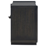 Leandro Burnished Black 2-drawer LED Nightstand with USB - Ornate Home