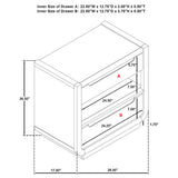 Leandro Burnished Black 2-drawer LED Nightstand with USB - Ornate Home