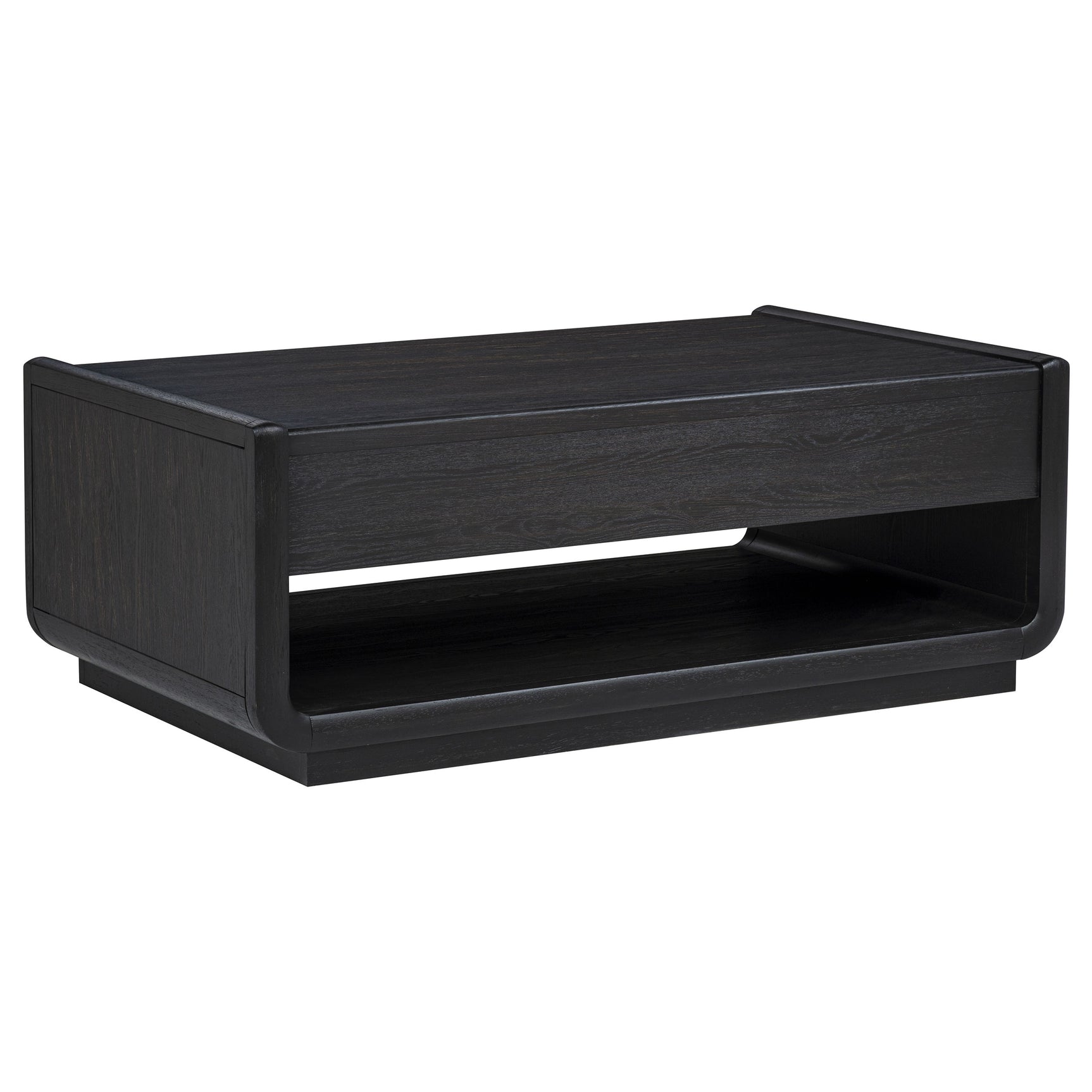 Leandro Burnished Black 2-drawer Wood Cocktail Coffee Table - Ornate Home