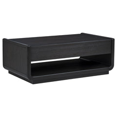 Leandro Burnished Black 2-drawer Wood Cocktail Coffee Table - Ornate Home