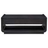 Leandro Burnished Black 2-drawer Wood Cocktail Coffee Table - Ornate Home
