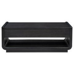 Leandro Burnished Black 2-drawer Wood Cocktail Coffee Table - Ornate Home