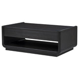 Leandro Burnished Black 2-drawer Wood Cocktail Coffee Table - Ornate Home