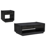 Leandro Burnished Black 2-piece Wood Coffee and End Table Set - Ornate Home
