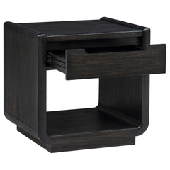 Leandro Burnished Black 2-piece Wood Coffee and End Table Set - Ornate Home