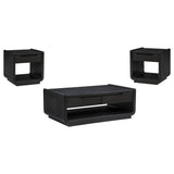 Leandro Burnished Black 3-piece Wood Coffee and End Table Set - Ornate Home
