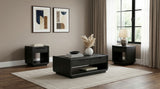 Leandro Burnished Black 3-piece Wood Coffee and End Table Set - Ornate Home