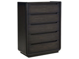 Leandro Burnished Black 5-drawer Bedroom Chest of Drawers - Ornate Home