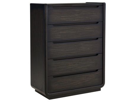 Leandro Burnished Black 5-drawer Bedroom Chest of Drawers - Ornate Home