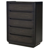 Leandro Burnished Black 5-drawer Bedroom Chest of Drawers - Ornate Home