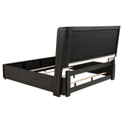 Leandro Burnished Black 5-piece California King Bedroom Set - Ornate Home