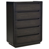 Leandro Burnished Black 5-piece California King Bedroom Set - Ornate Home