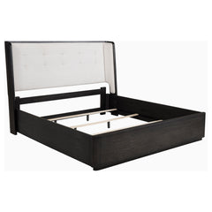 Leandro Burnished Black 55-inch California King Wingback Bed - Ornate Home