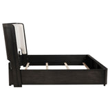 Leandro Burnished Black 55-inch California King Wingback Bed - Ornate Home