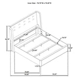 Leandro Burnished Black 55-inch Eastern King Wingback Bed - Ornate Home