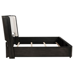 Leandro Burnished Black 55-inch Queen Wingback Bed - Ornate Home