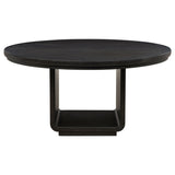Leandro Burnished Black 60-inch Round Dining Table - Ornate Home