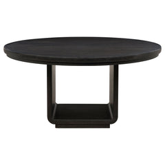 Leandro Burnished Black 60-inch Round Dining Table - Ornate Home