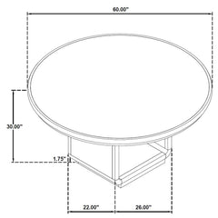 Leandro Burnished Black 60-inch Round Dining Table - Ornate Home