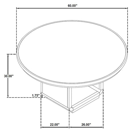 Leandro Burnished Black 60-inch Round Dining Table - Ornate Home