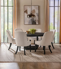 Leandro Burnished Black 60-inch Round Dining Table - Ornate Home