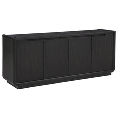 Leandro Burnished Black 72-inch 4-door TV Stand Media Console - Ornate Home