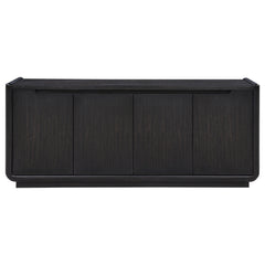 Leandro Burnished Black 72-inch 4-door TV Stand Media Console - Ornate Home