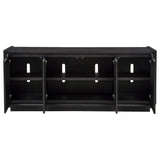 Leandro Burnished Black 72-inch 4-door TV Stand Media Console - Ornate Home