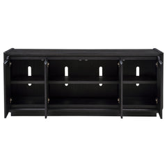 Leandro Burnished Black 72-inch 4-door TV Stand Media Console - Ornate Home