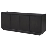 Leandro Burnished Black 72-inch 4-door TV Stand Media Console - Ornate Home