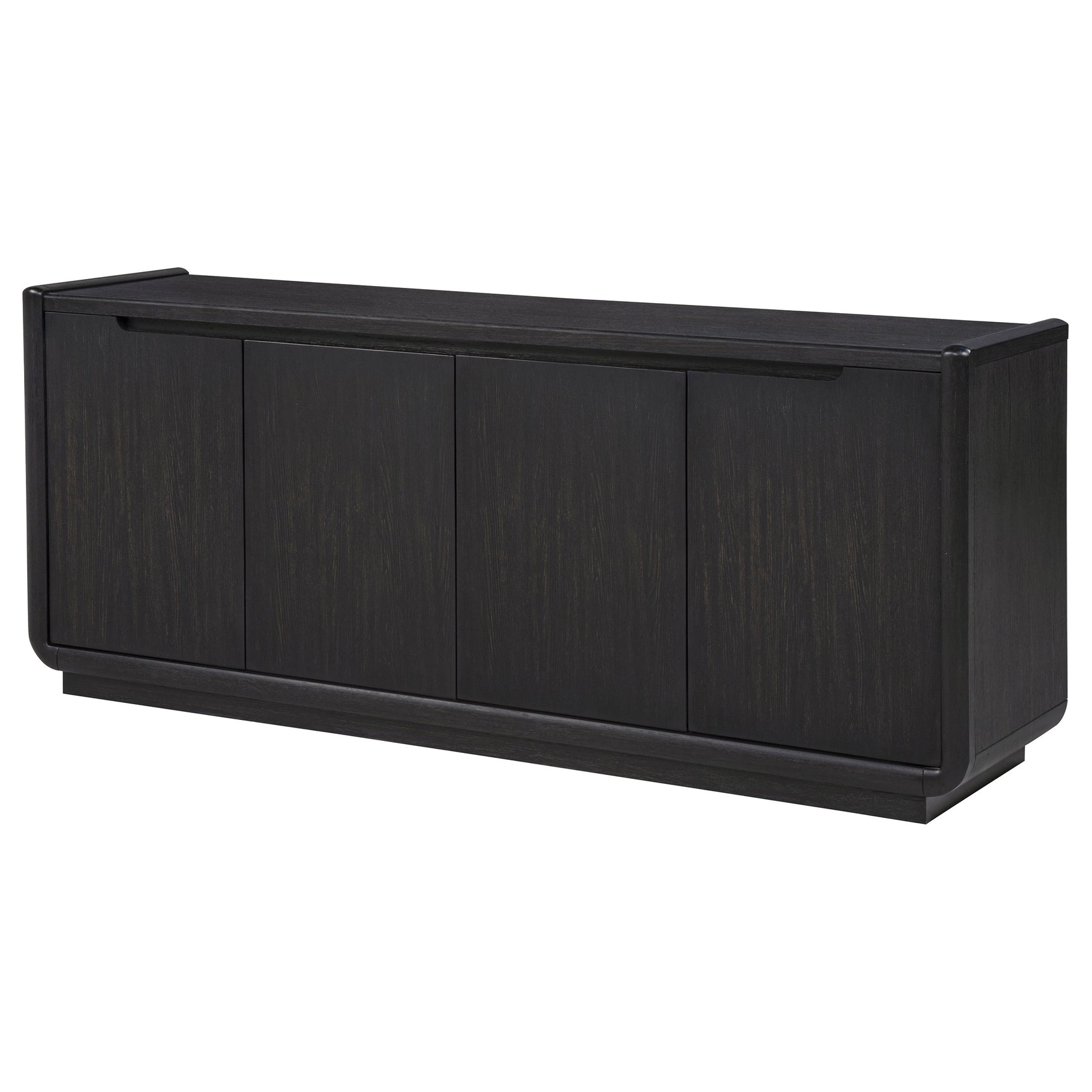 Leandro Burnished Black 72-inch 4-door TV Stand Media Console - Ornate Home