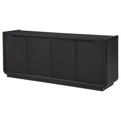 Leandro Burnished Black 72-inch 4-door TV Stand Media Console - Ornate Home