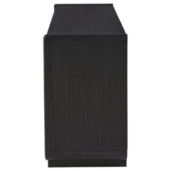 Leandro Burnished Black 72-inch 4-door TV Stand Media Console - Ornate Home
