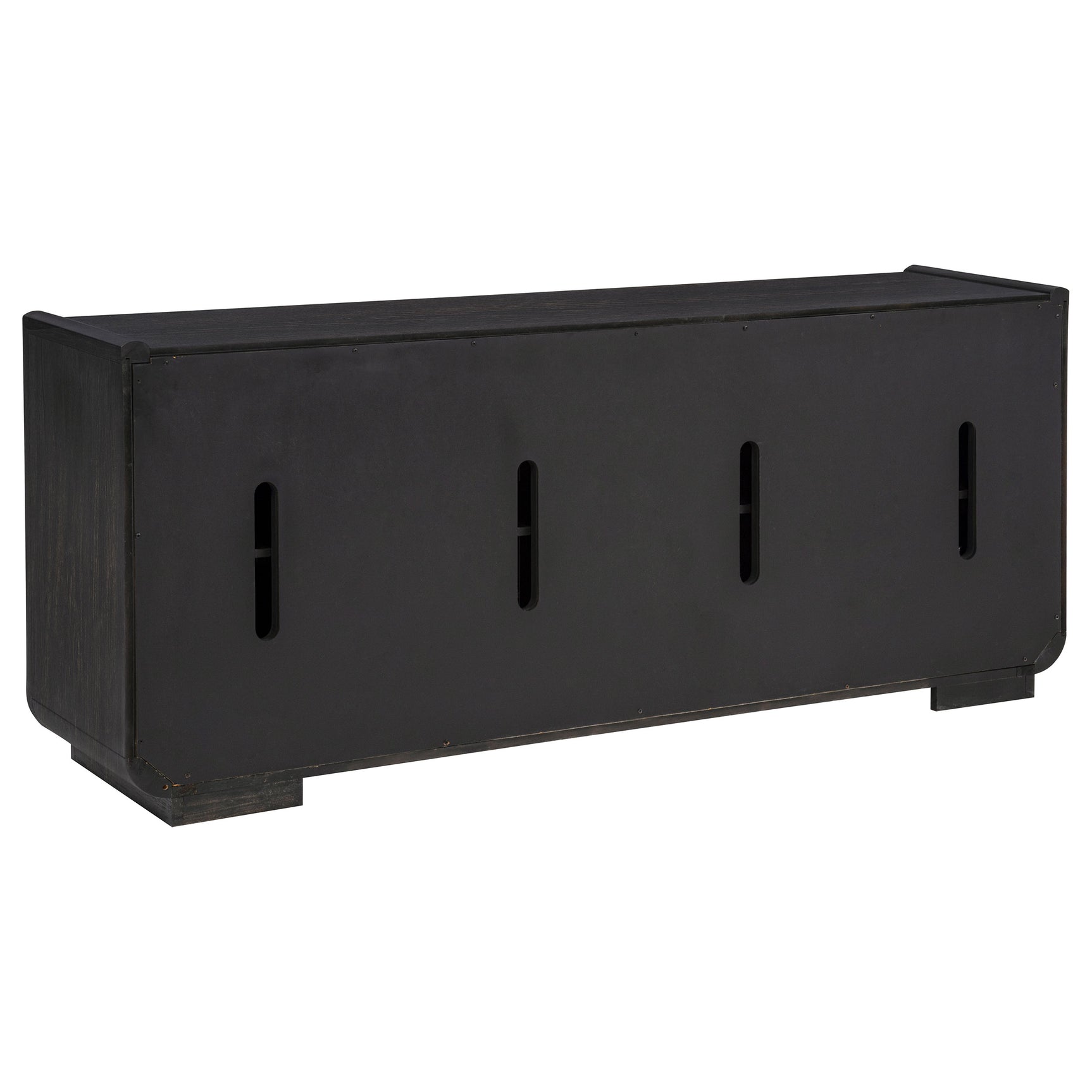 Leandro Burnished Black 72-inch 4-door TV Stand Media Console - Ornate Home