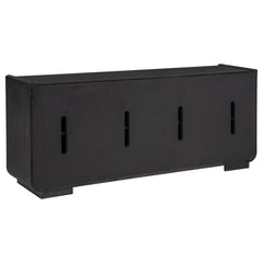 Leandro Burnished Black 72-inch 4-door TV Stand Media Console - Ornate Home