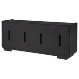 Leandro Burnished Black 72-inch 4-door TV Stand Media Console - Ornate Home