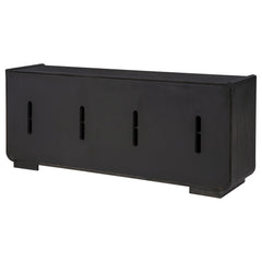 Leandro Burnished Black 72-inch 4-door TV Stand Media Console - Ornate Home