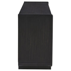 Leandro Burnished Black 72-inch 4-door TV Stand Media Console - Ornate Home
