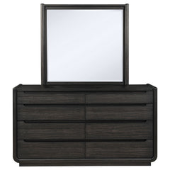 Leandro Burnished Black 8-drawer Bedroom Dresser with Mirror - Ornate Home