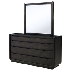 Leandro Burnished Black 8-drawer Bedroom Dresser with Mirror - Ornate Home