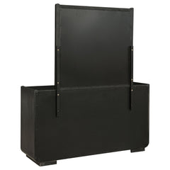 Leandro Burnished Black 8-drawer Bedroom Dresser with Mirror - Ornate Home